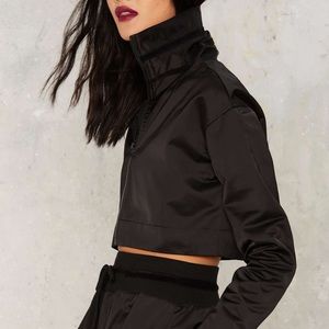 FENTY PUMA by Rihanna Cropped EZ Track Jacket in Black. Sz M.
